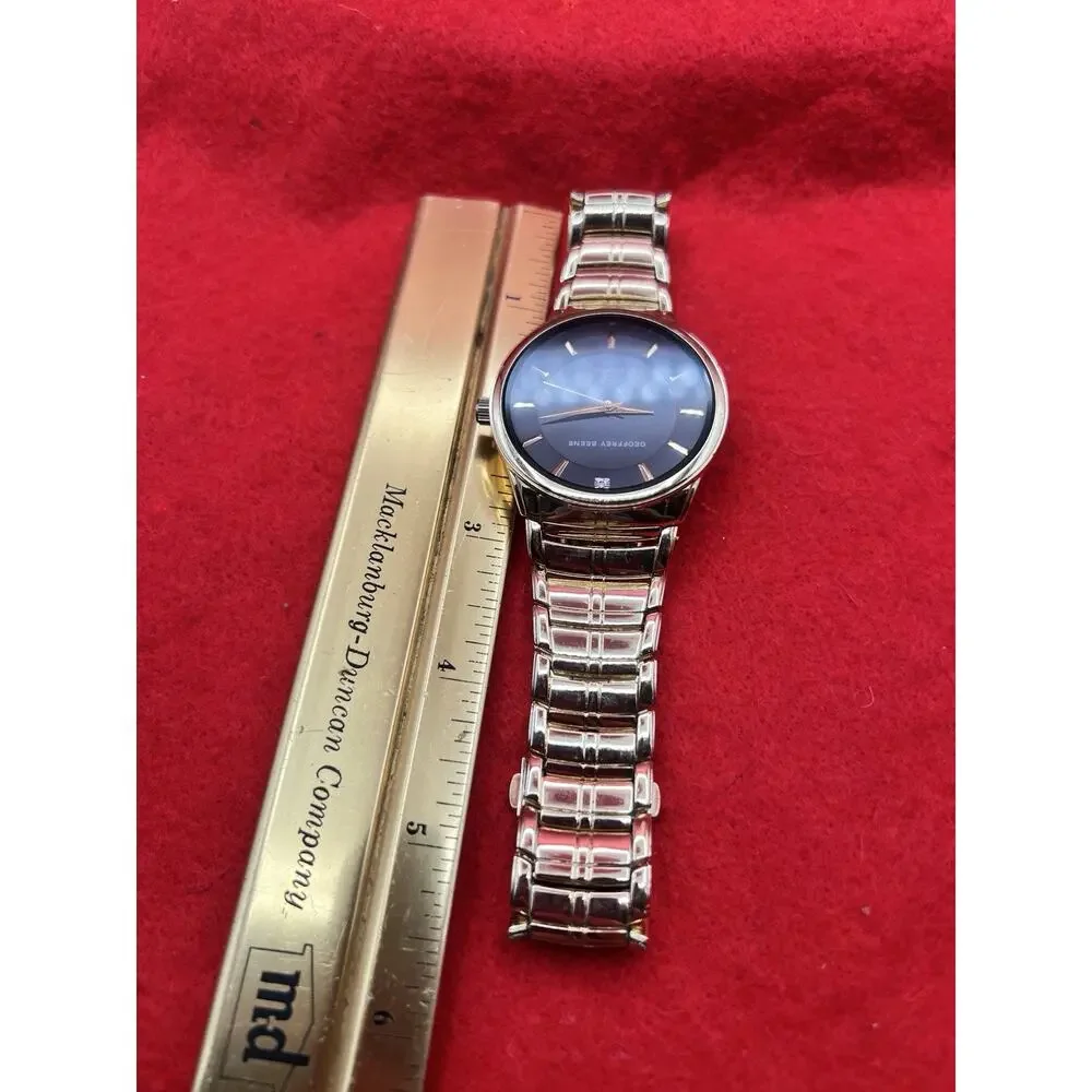 Geoffrey Beene Men GBA0002GD Diamond Gold Tone Quartz Analog Watch New Battery